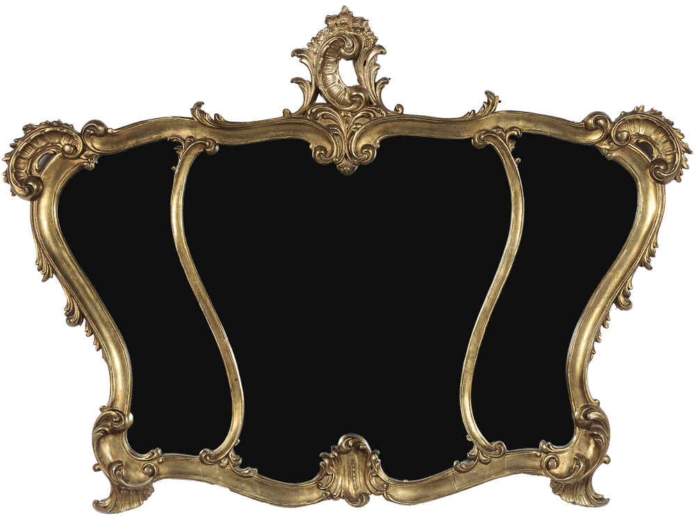 Appraisal: Rococo Style Carved and Gilt Wood Triptych Mirror probably Italian