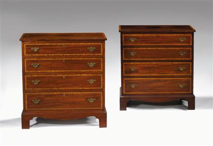 Appraisal: Pair of George III style mahogany and satinwood banded chests