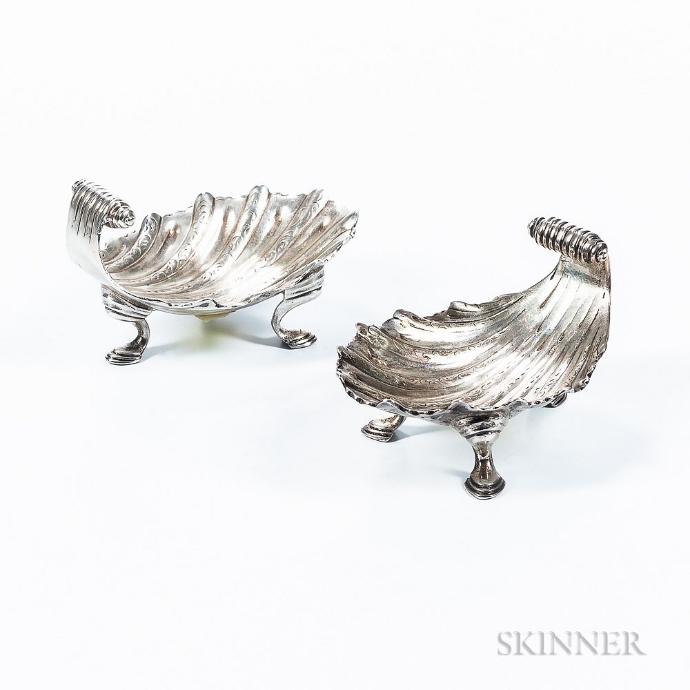 Appraisal: Two Chinese Export Silver Salt Cellars Two Chinese Export Silver