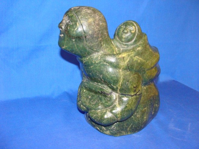 Appraisal: ist th century MOTHER AND CHILD Soapstone H inches