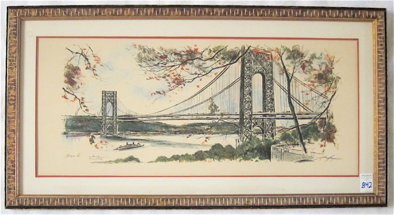 Appraisal: JOHN HAYMSON PRINT Austria United States - George Washington Bridge