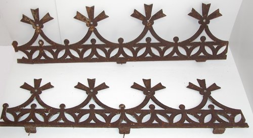 Appraisal: Artist American Iron Title Pair of Cast Iron Decorations Date