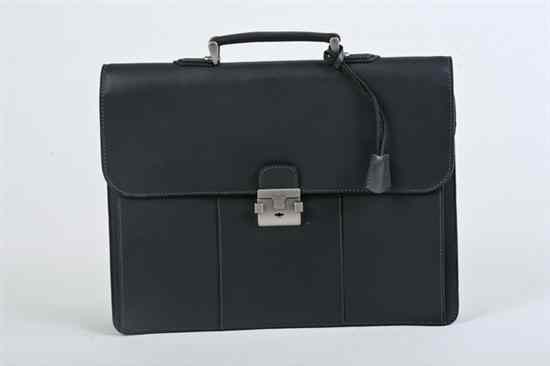 Appraisal: PINEIDER GREY LEATHER BRIEFCASE New condition Matte silver hardware two