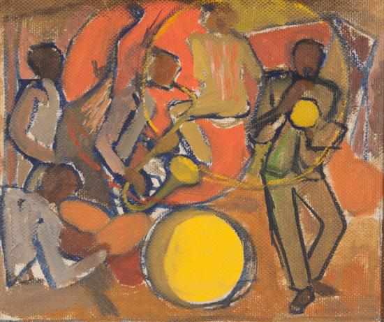 Appraisal: Attributed to Stewart Wheeler American - Jazz Band oil on