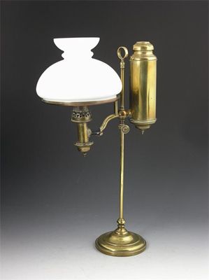 Appraisal: A brass table lamp converted from a Victorian colza lamp