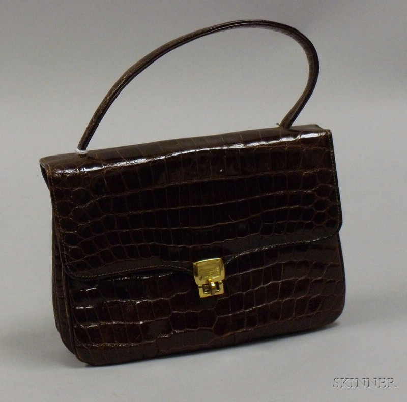 Appraisal: Vintage Alligator and Brown Leather Purse s- s x x