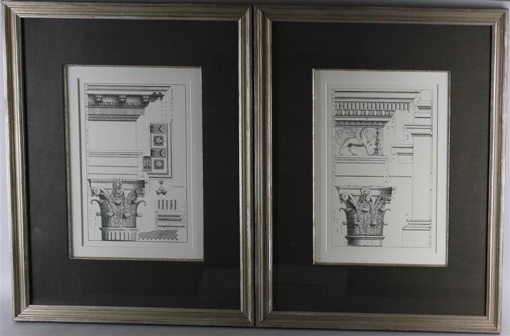 Appraisal: FOUR ARCHITECTURAL PRINTS COLUMNS Framed Provenance The Clark Collection