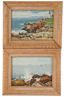 Appraisal: PARKER GAMAGE ME - Miniature Views of Pemaquid Point Maine