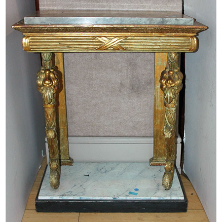 Appraisal: Swedish Neoclassical Painted and Parcel Gilt Console Estimate -