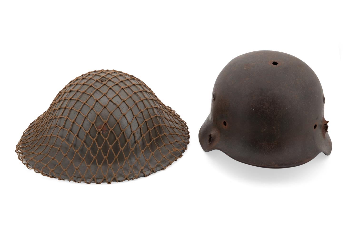 Appraisal: GROUP OF TWO WORLD WAR II ERA MILITARY HELMETS Group