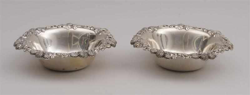 Appraisal: PAIR OF TIFFANY CO SILVER FRUIT BOWLS - each everted