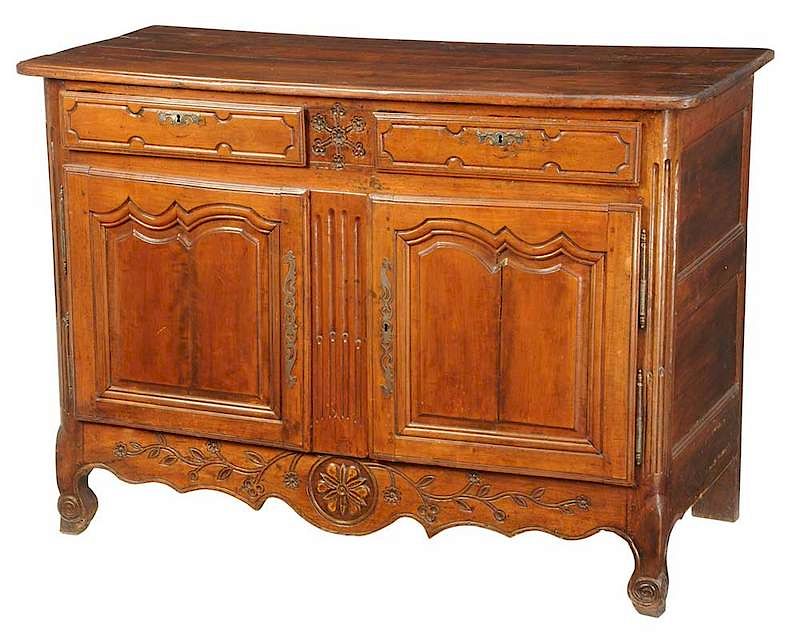 Appraisal: Provincial Louis XV Carved Walnut Server French th century two