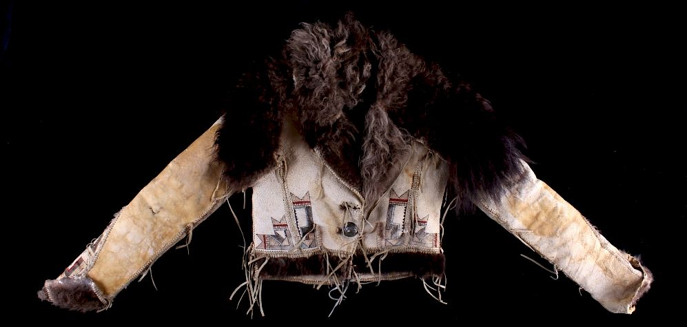 Appraisal: Plains Indian Polychrome Buffalo Hide Jacket Offered for your consideration