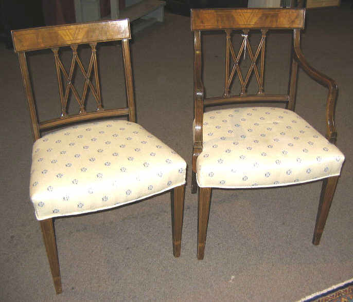 Appraisal: SET OF SIX REGENCY STYLE MAHOGANY DINING CHAIRS With concave