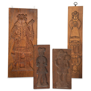 Appraisal: Four Wooden Mold Boards th th Century largest is two