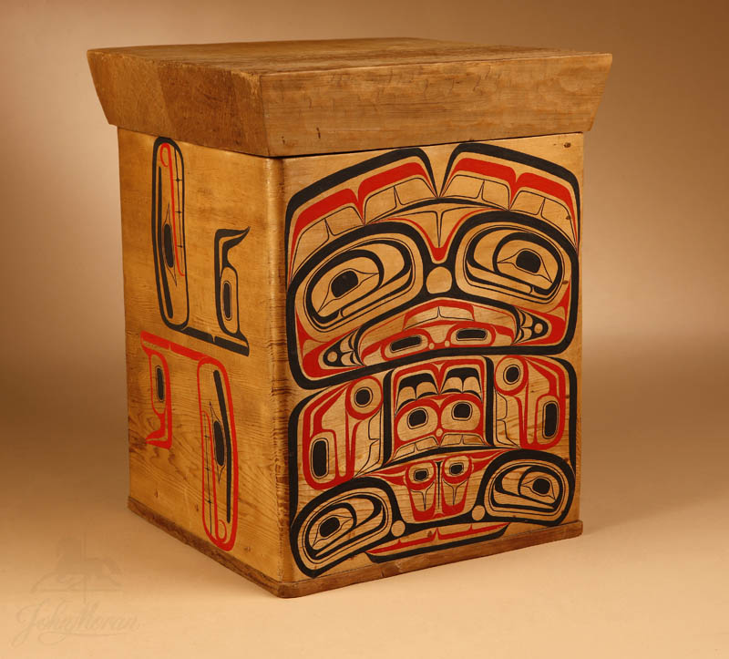 Appraisal: A large Native American North West Coast Tlingit painted cedar