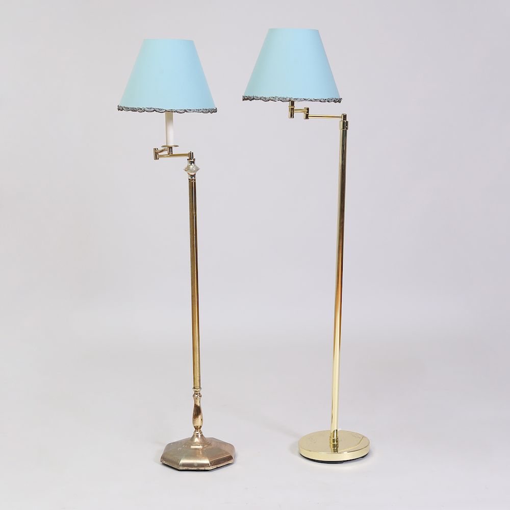 Appraisal: Two Similar Brass Floor Lamps ft in x in Condition