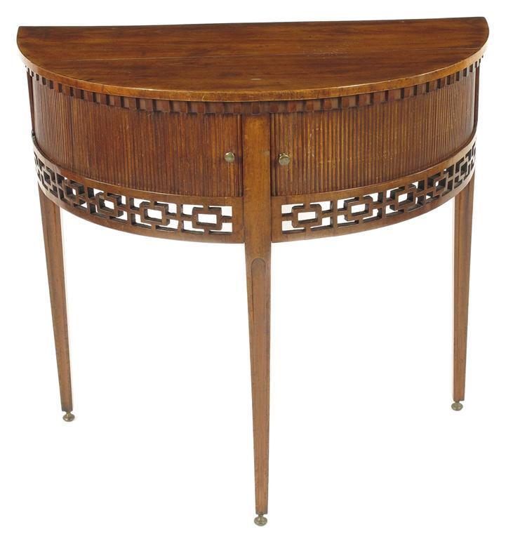 Appraisal: A th century Dutch mahogany demi-lune side table