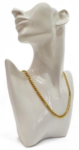 Appraisal: Estate Italian kt yellow gold curb link chain clasp marked