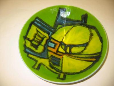 Appraisal: A POOLE POTTERY BOWL of dished circular form painted by