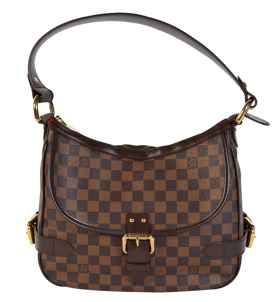 Appraisal: Louis Vuitton Ebene Damier Saddle Bag Saddle bag from Louis