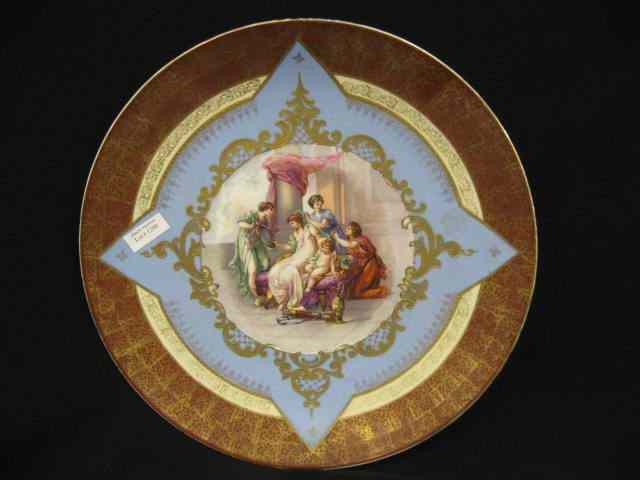 Appraisal: Austria Beehive Porcelain Charger withcupid maidens in the garden ''