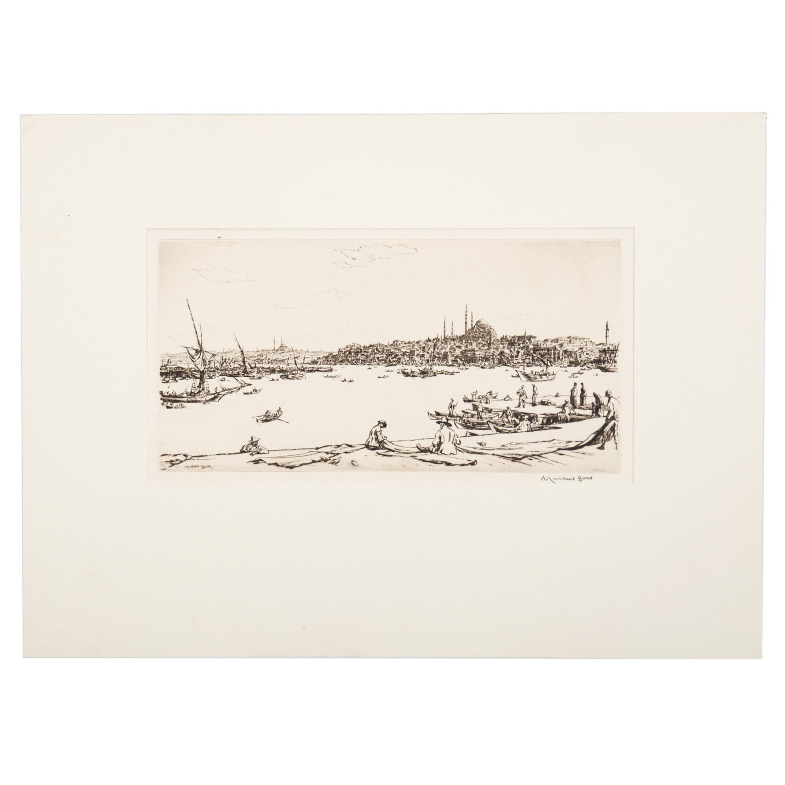 Appraisal: DAVID MUIRHEAD BONE CONSTANTINOPLE DRYPOINT British - Drypoint pencil signed