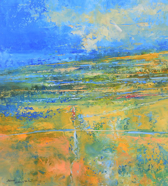 Appraisal: JOHN WALKER CONTEMPORARY SCHOOL abstract landscape oil on paper signed