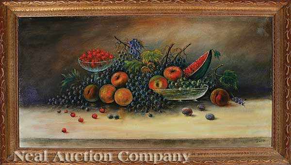 Appraisal: Will Ousley American Louisiana - Still Life of Grapes Peaches