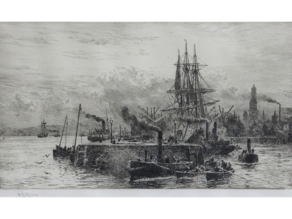 Appraisal: WILLIAM LIONEL WYLLIE RA RE Etching 'Greenock Harbour' signed in