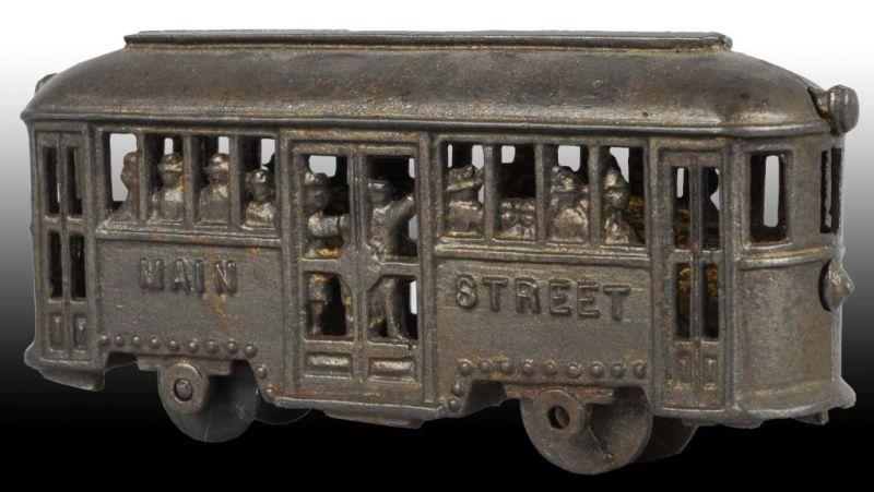 Appraisal: Cast Iron Main Street Trolley Still Bank Description Version with