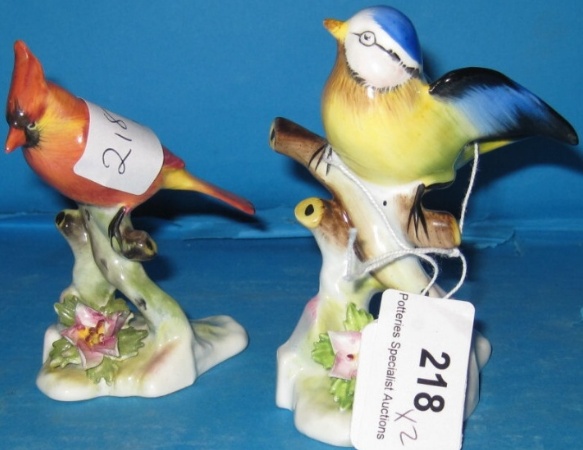 Appraisal: Royal Doulton Floral Cardinal and Floral Blue Tit on Branch