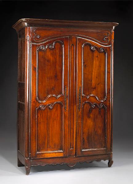 Appraisal: A Louis XV walnut and oak armoire mid th century