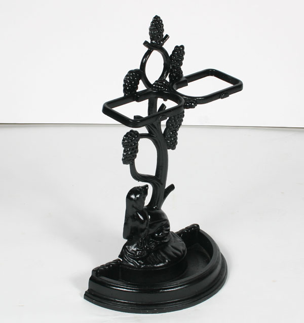 Appraisal: Decorative Victorian style cast metal umbrella stand dog and grapevine