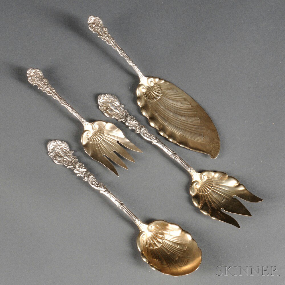 Appraisal: Four Gorham Versailles Pattern Sterling Silver Serving Pieces Providence Rhode