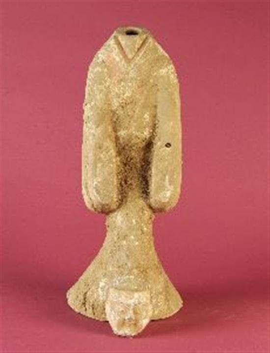 Appraisal: A LARGE CHINESE POLYCHROME POTTERY FIGURE OF A STANDING FEMALE