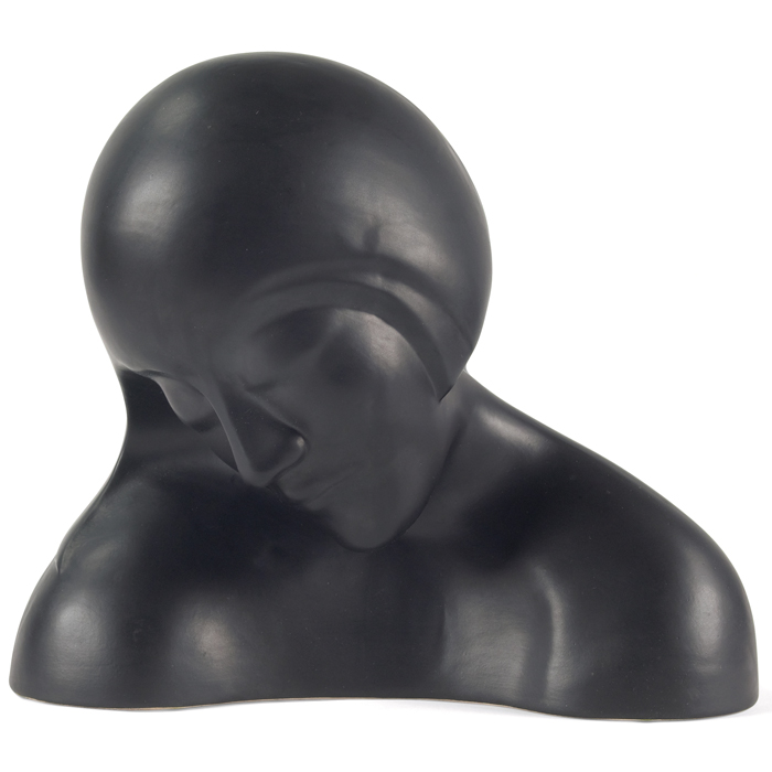 Appraisal: Brayton bust ceramic with black glaze stamped ''Brayton's Laguna Beach