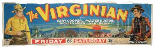 Appraisal: EXTREMELY RARE GARY COOPER MOVIE BANNER FOR THE VIRGINIAN EXTREMELY