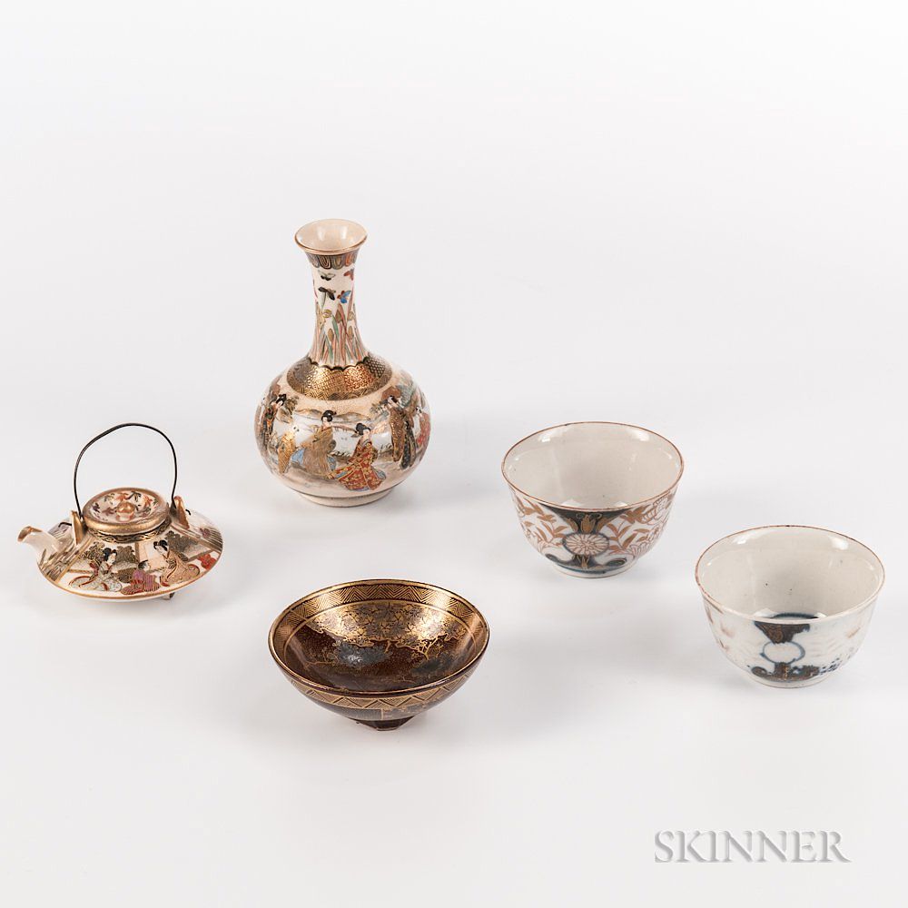 Appraisal: Five Miniature Imari and Satsuma Items Five Miniature Imari and