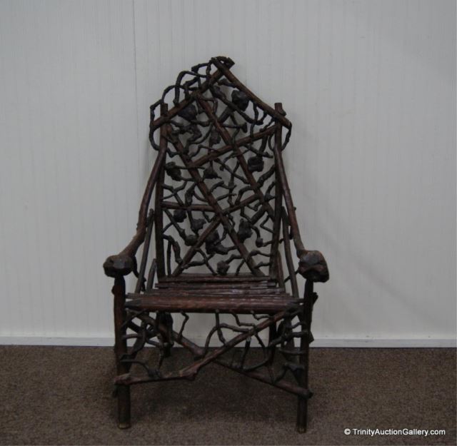 Appraisal: Antique American Primitive Root Twig ChairThis is for an antique