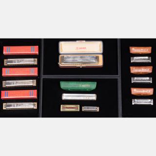 Appraisal: A Collection of Nine Vintage Harmonicas by M Hohner's Germany