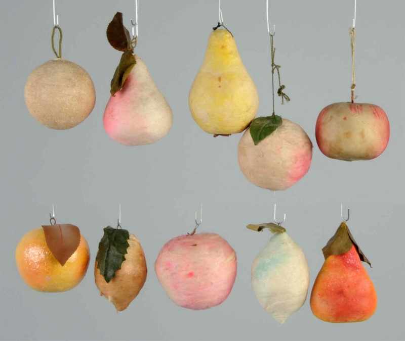 Appraisal: Lot of Cotton Christmas Ornaments Description All depict fruit including