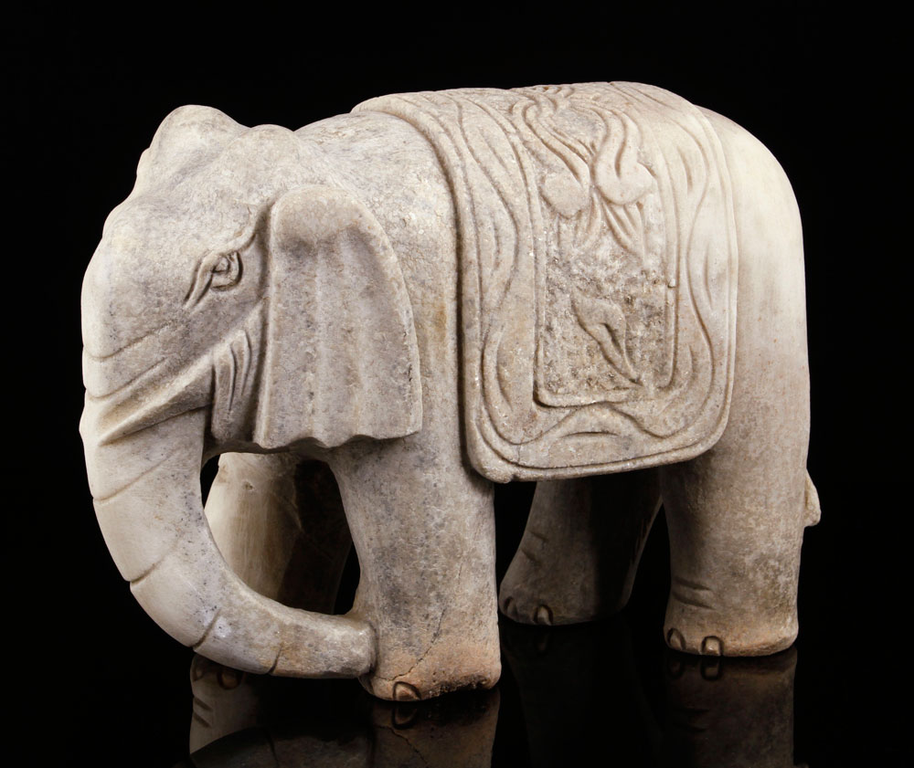 Appraisal: - Southeast Asian Figure of an Elephant Marble Southeast Asian