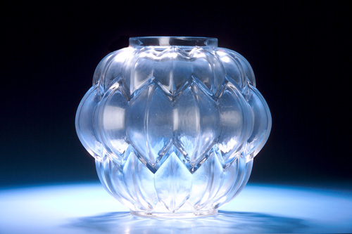 Appraisal: R LALIQUE Vase Nivernais clear transparent version ca Engraved R