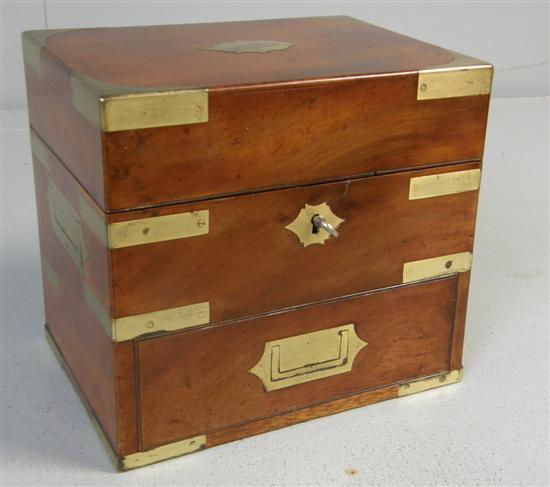 Appraisal: th century mahogany and brass bound Apothecary's chest the hinged