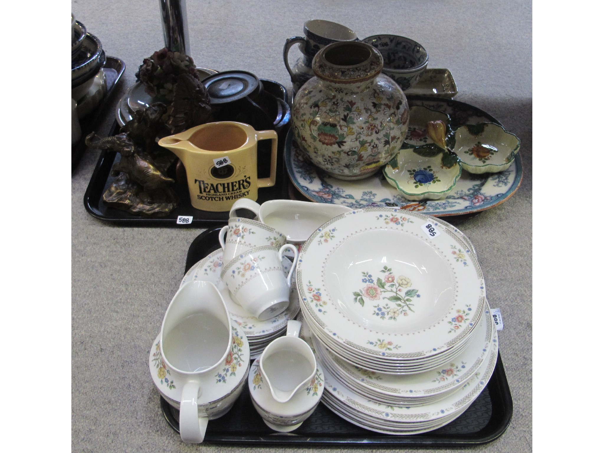 Appraisal: Three trays of floral porcelain partial dinner services