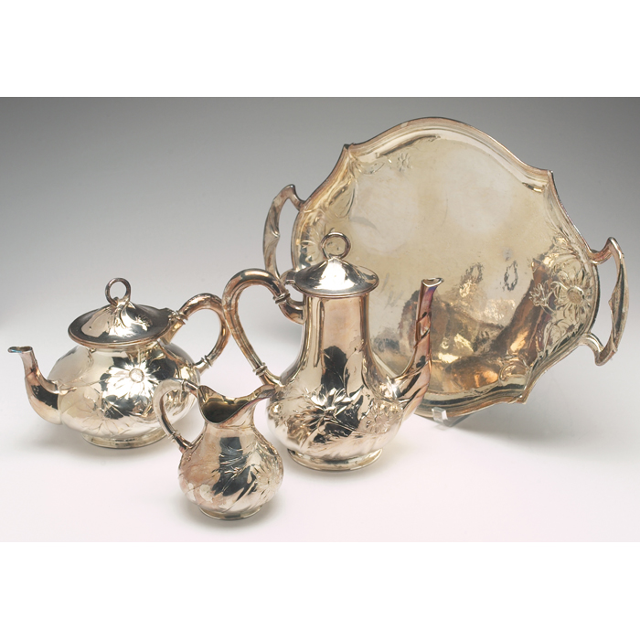 Appraisal: F H Schmitz tea-set consists of a teapot coffee pot