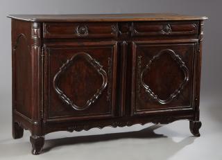 Appraisal: French Louis XV Style Carved Cherry Sideboard mid th c