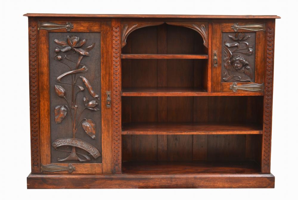 Appraisal: ROBERT PRENZEL - A BLACKWOOD SIDE CABINET DATED OCTOBER carved