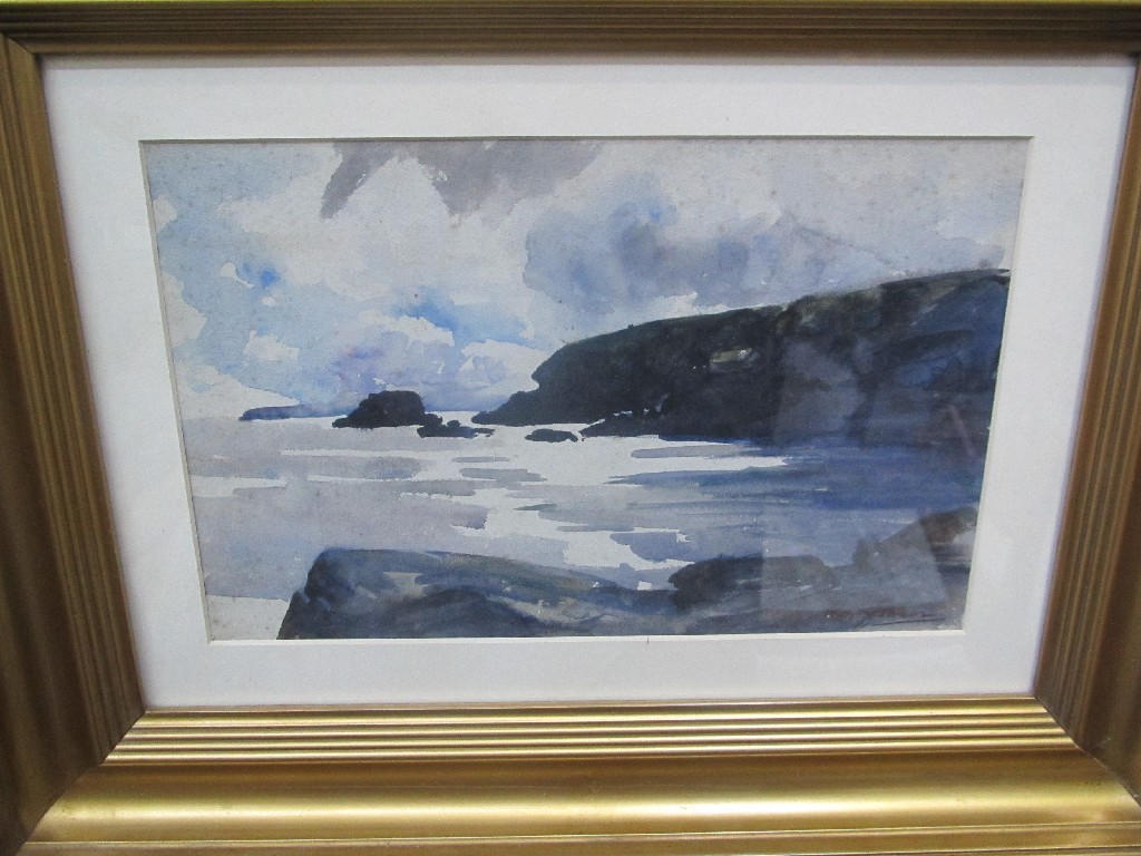 Appraisal: ALEX FRASER Watercolour coastal scene signed